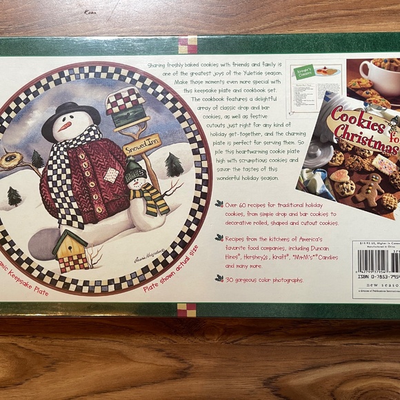 2001  cookies for Christmas recipe book and snowman keepsake plate - Picture 2 of 6